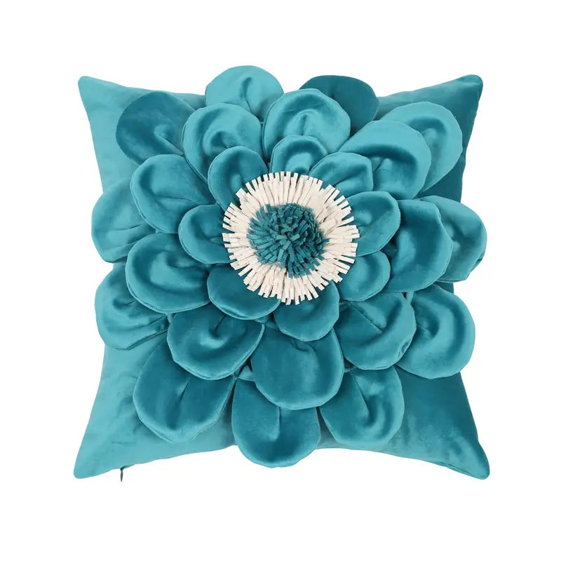 3D Daisy Flower Velvet Pillowcase with Hidden Zipper
