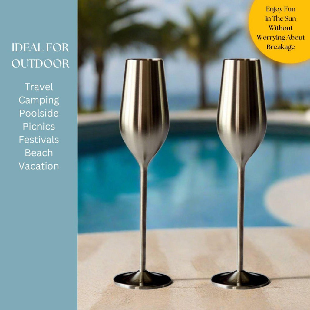 Unbreakable Champagne Flutes (Silver)