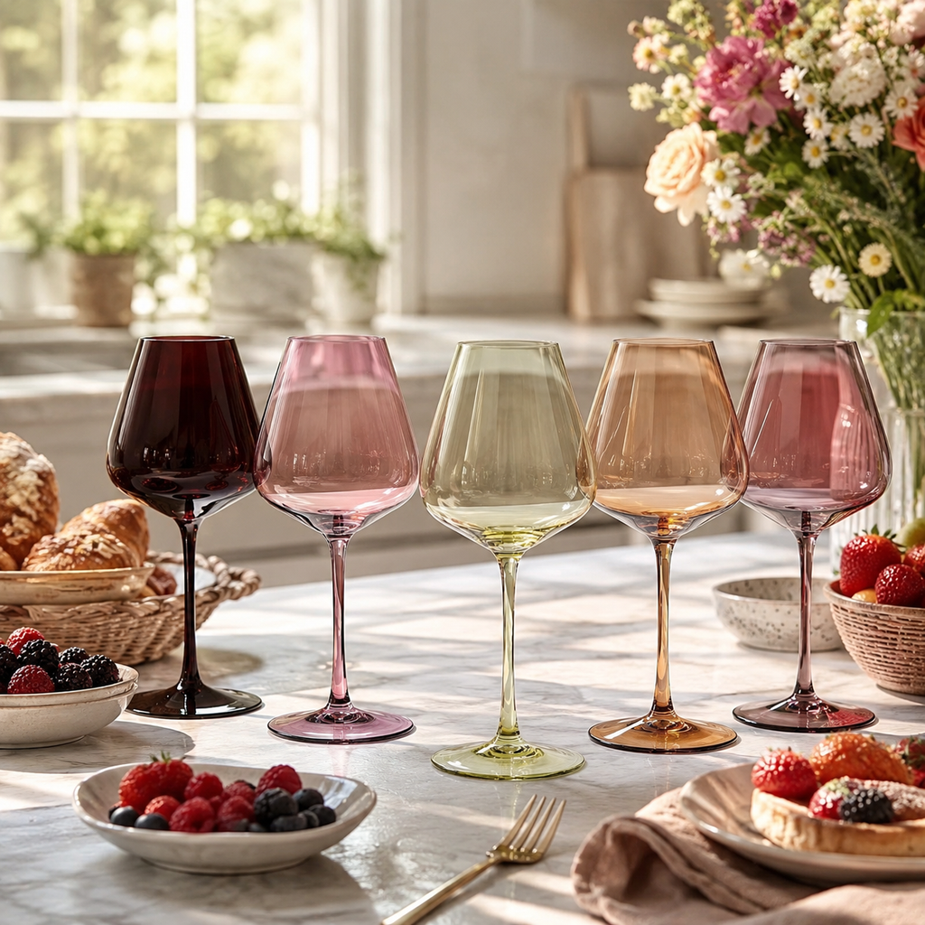 Stagioni Stemmed Wine Glassware, Set of 5, "September"