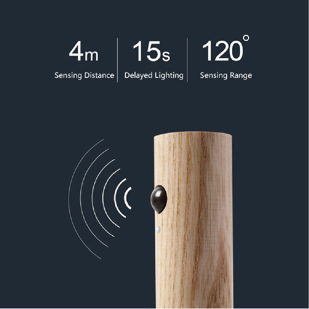 Magnetic Wood LED Night Light with PIR Motion Sensor