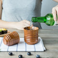 Natural Wood Water Cup with Jujube Line Pattern