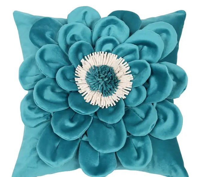 3D Daisy Flower Velvet Pillowcase with Hidden Zipper