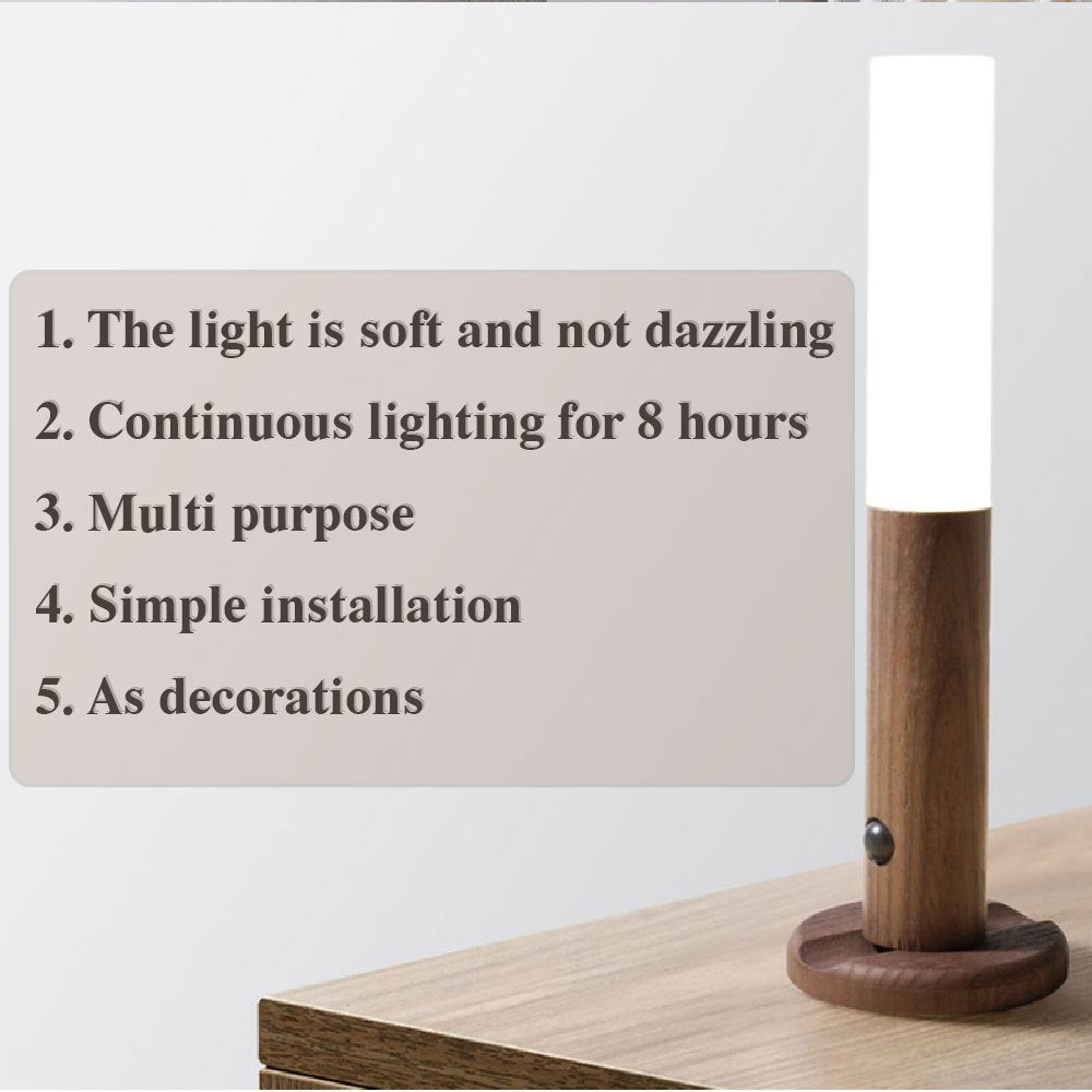 Magnetic Wood LED Night Light with PIR Motion Sensor