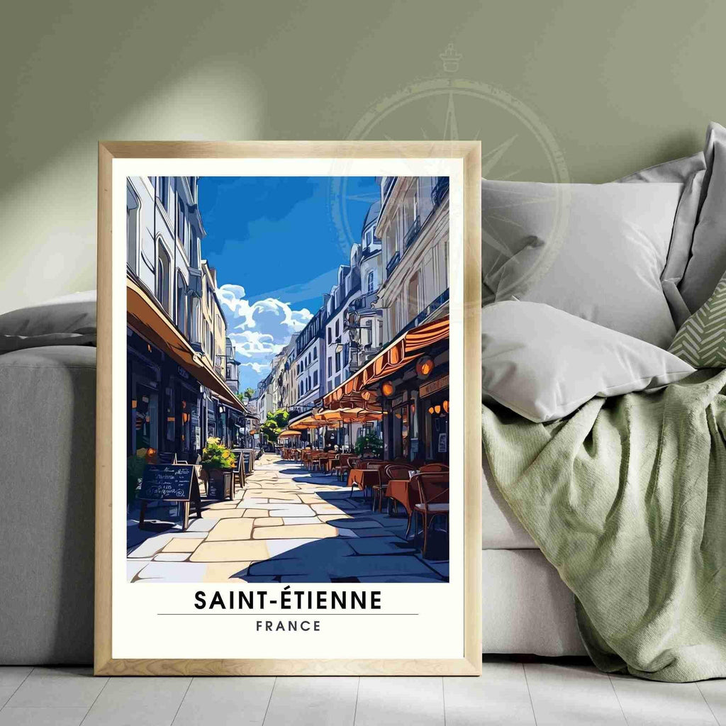 Affiche Saint-Étienne | Impression Saint-Étienne, France - Dans les rues de la ville