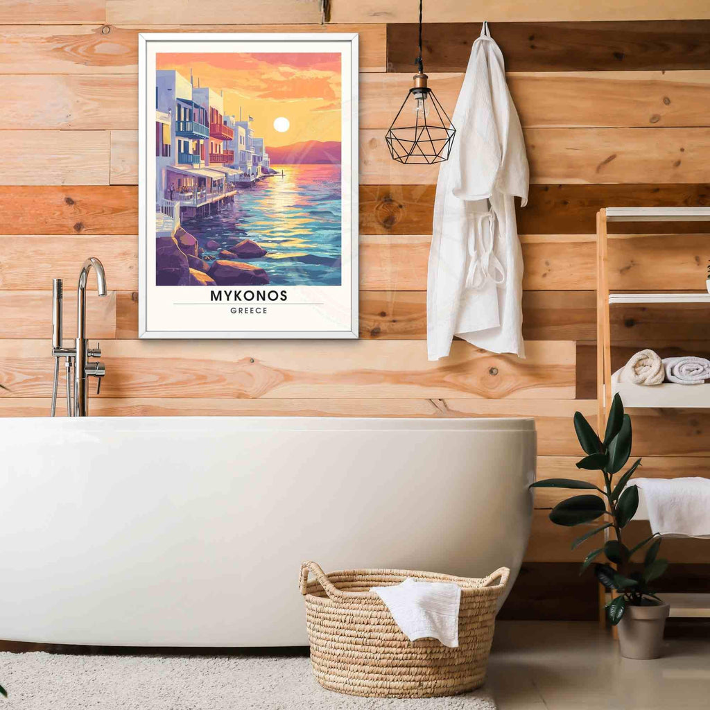 Affiche Mykonos | Impression Mykonos, Grèce - Coucher de soleil