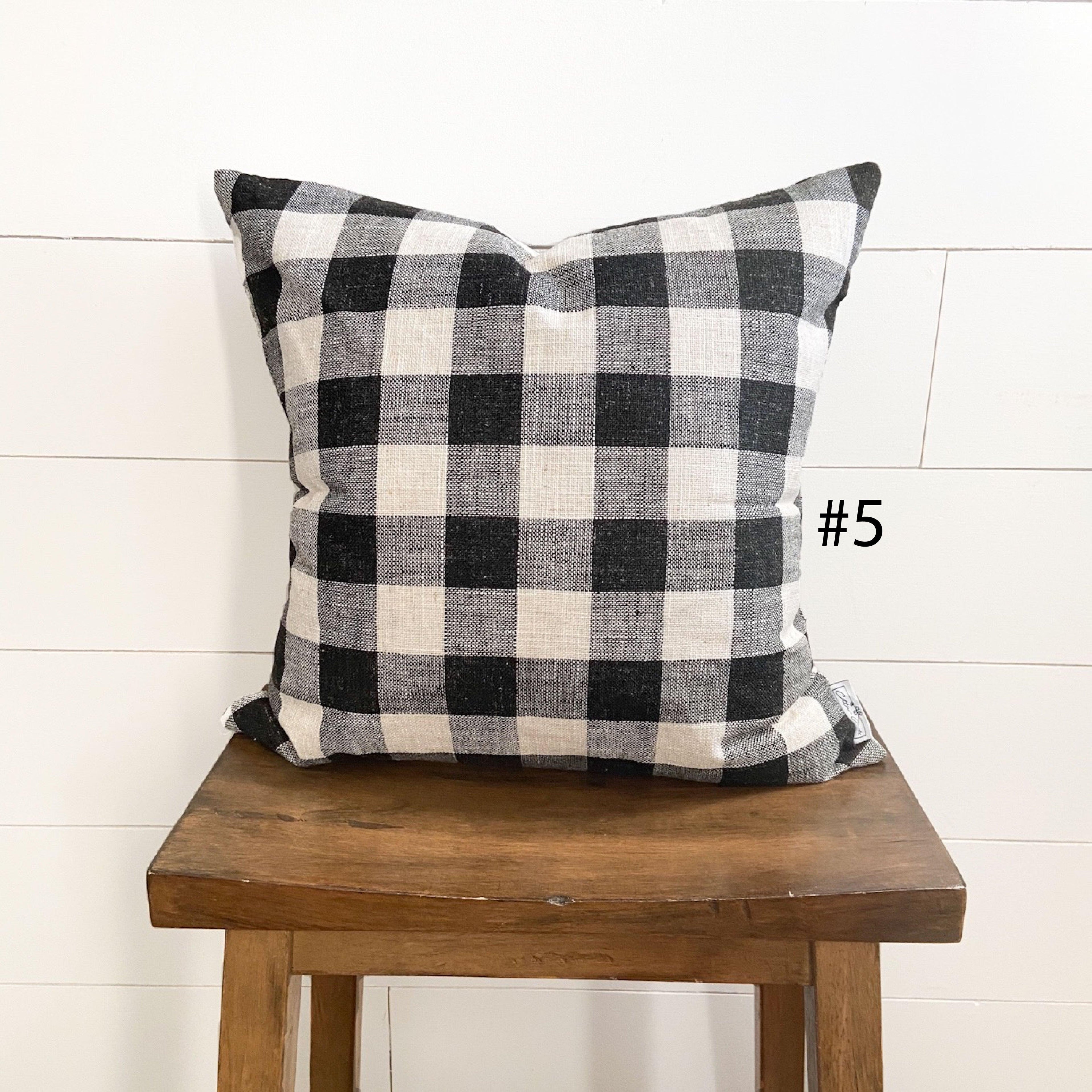 Black & White Buffalo Check Pillow Cover 18x18" | Modern Farmhouse