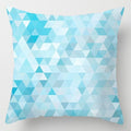 Blue Geometric Pillow Cover | Navy & White Cotton Linen Cushion Cover 18x18"