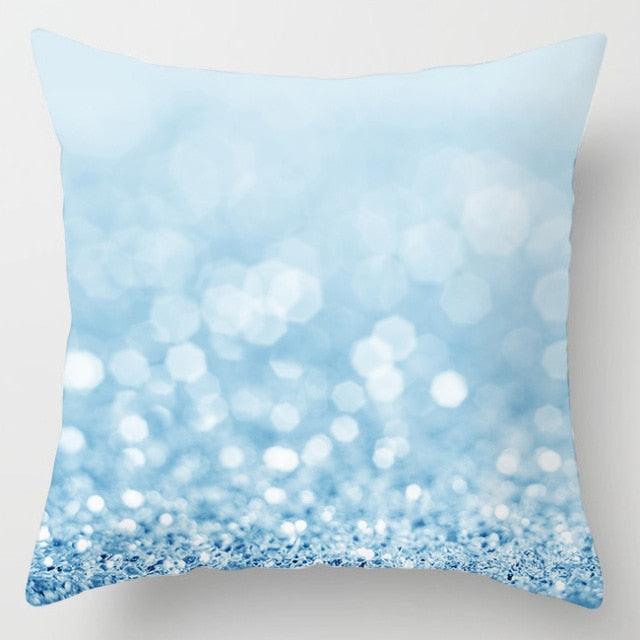 Blue Geometric Pillow Cover | Navy & White Cotton Linen Cushion Cover 18x18"