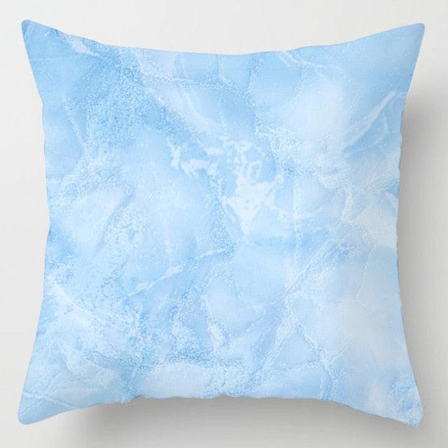 Blue Geometric Pillow Cover | Navy & White Cotton Linen Cushion Cover 18x18"