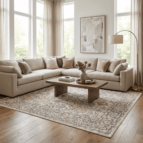 Anchor your room with quiet sophistication — the rug that ties it all together